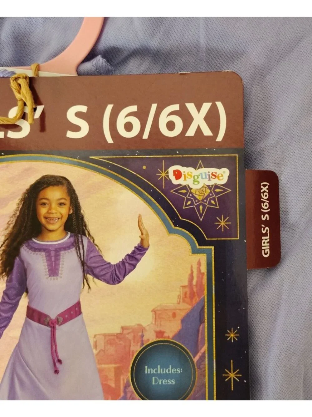 Disney Girls S 6/6X Wish Asha Purple Long Sleeve Dress Halloween Costume